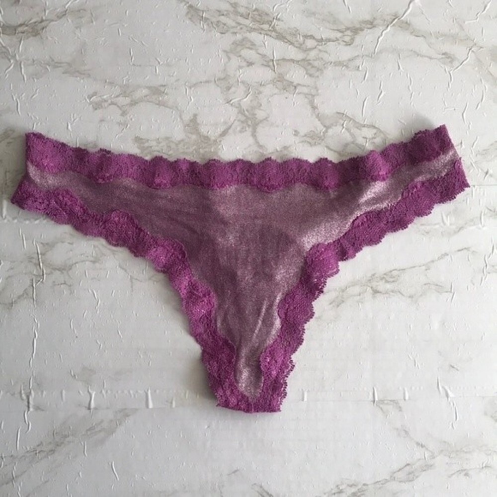 Icy hot lingerie purple lace cheekster panties size small